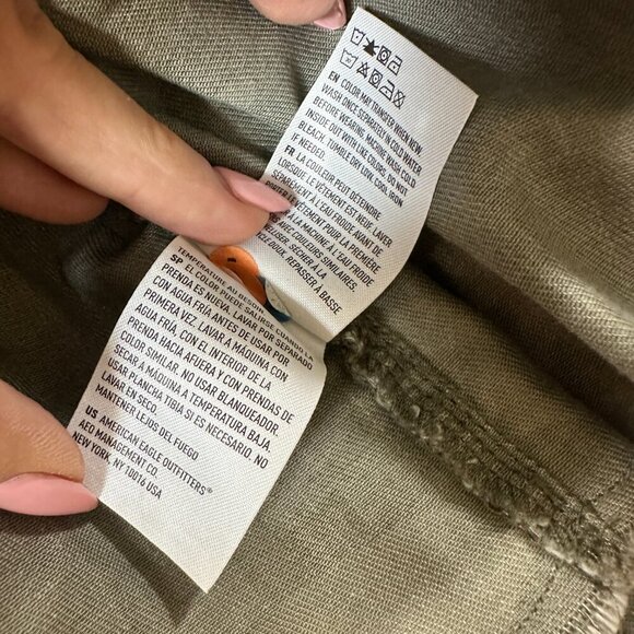 AMERICAN EAGLE Camo Camouflage Shirt Jacket Shacket Size Medium Green - Picture 10 of 12